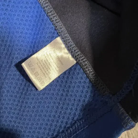 alo Coolfit Shirt Mens Medium Blue Quarter Zip Athletic Never Quit Race Golf - Picture 6 of 8